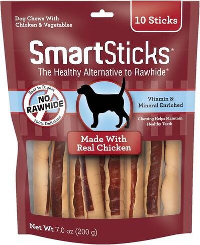 SmartBones SmartSticks, Treat Your Dog to a Rawhide-Free Chew Made With Real Chicken and Vegetables, 10 sticks in Saudi Arabia