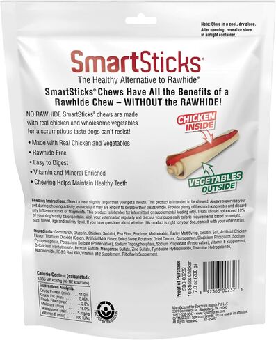 SmartBones SmartSticks, Treat Your Dog to a Rawhide-Free Chew Made With Real Chicken and Vegetables, 10 sticks in Saudi Arabia