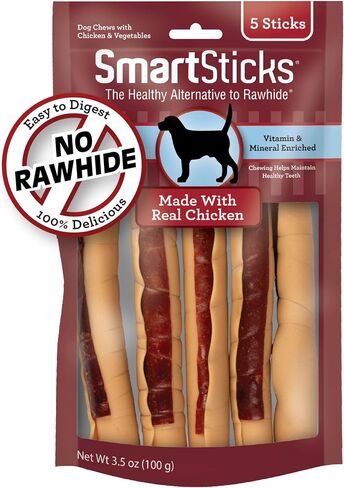 SmartBones SmartSticks, Treat Your Dog to a Rawhide-Free Chew Made With Real Chicken and Vegetables, 10 sticks in Saudi Arabia