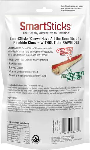 SmartBones SmartSticks, Treat Your Dog to a Rawhide-Free Chew Made With Real Chicken and Vegetables, 10 sticks in Saudi Arabia