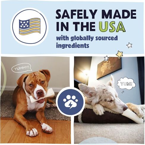 Pawstruck Large 5-6" Filled Dog Bones, Beef Flavor - Made in USA, Long-Lasting Stuffed Femur for Aggressive Chewers, Dental Treat - Pack of 3, Packaging May Vary in Saudi Arabia