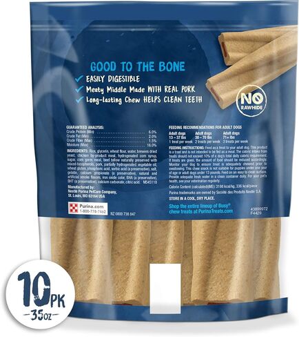 Purina Busy Rawhide Small/Medium Breed Dog Bones, Rollhide - 9 ct. Pouch in Saudi Arabia