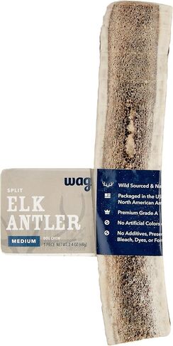 Amazon Brand – Wag Split Elk Antler, Naturally Shed, Medium (Best for Dogs 15-30 lbs) in Saudi Arabia