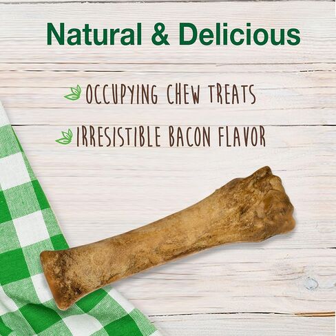 Nylabone Healthy Edibles Natural Dog Chews Long Lasting Bacon Flavor Treats for Dogs, X-Large/Souper (2 Count) in Kuwait