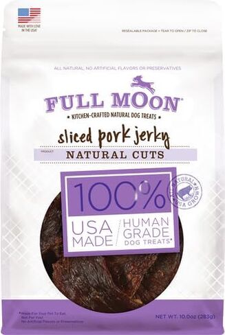 Full Moon Natural Cut Pork Jerky Healthy All Natural Dog Treats Human Grade Grain Free 10 oz in Saudi Arabia