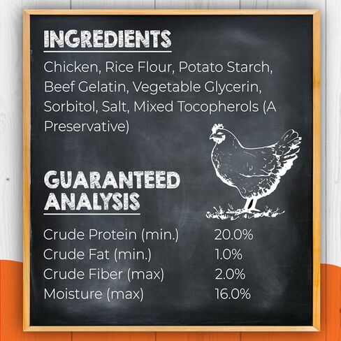 Canine Naturals Chicken Recipe Chew - Rawhide Free Dog Treats - Made From USA Raised Chicken - All-Natural and Easily Digestible - 40 Pack of 5 Inch Stick Chews in Kuwait