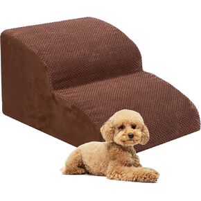 Dog Stairs for Small Dogs, 3 Tiers High Density Foam Dog Ramp, Extra Wide Non-Slip Pet Steps for High Beds Or Couch, Soft Foam Doggie Ladder for Dogs Injured, Older Pets, Small Cats