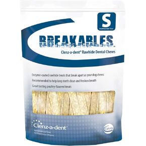 CEVA Animal Health Breakables Clenz-A-Dent Rawhide Dental Chews, 15Ct (Small)