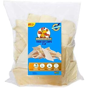 Premium Thick Cut Chips, Wholegrain Rawhide (Last Much Longer Than Traditional Chips). 100% Natural. Great Behavioral Dog Chewing Treat Solution. No Preservatives. (3 Pounds)