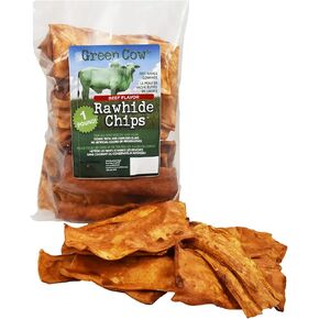 Chips 3-Pound Bag - Premium Large Dog Rawhide Chews - Ideal for Agressive Chewers Dog Rawhide Treats - Durable Rawhide Bones for Large Dogs