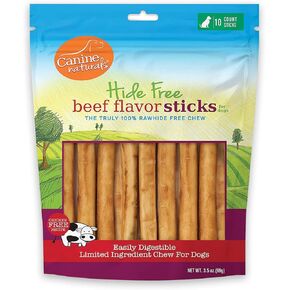 Canine Naturals Beef Chew - Rawhide Free Dog Treats - Made with Real Beef - Poultry Free Recipe - All-Natural and Easily Digestible - 40 Pack of 5 Inch Stick Chews