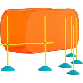 Outward Hound Zip & Zoom Dog Agility Kit Closed Tunnel Chute Attachment with Metal Stakes