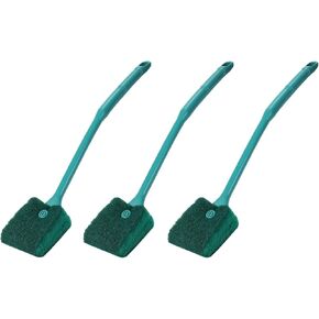 AQUANEAT Fish Tank Cleaning Tools, Aquarium Double Sided Sponge Brush, Algae Scraper Cleaner with Long Handle