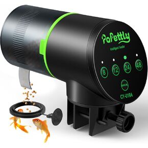 Automatic Fish Feeder for Aquarium - Fish Feeder Automatic Dispenser with Feeding Ring, Moisture-Proof Auto Fish Feeder with Timer, Fish Food Vacation Feeder with 2 AAA Batteries Included