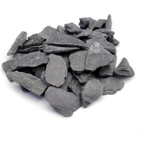 Natural Slate Stone -1/2 to 1 inch. Perfect Size for Miniature or Fairy Gardens, Aquariums, Reptiles, Terrariums, Model Railroads, Dioramas & Wargaming (1lb Grey)