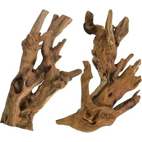 kathson Natural Aquarium Driftwood Decoration Branches Reptiles Terrarium Ornament Wood Fish Tank Habitat Decor Assorted Sizes Wood 2 PCS