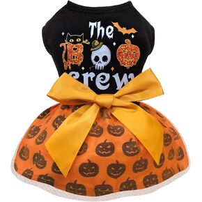 Idepet Princess Dog Dress Tulle Puppy Skirt Pet Apparel Dog Tutu with Bowknot,Birthday Dresses Daisy Sleeveless Holiday Clothes for Small Dogs Girls and Cats, Small