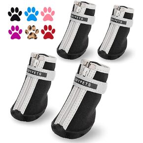 QUMY Dog Shoes for Small Dogs, Puppy Dog Boots & Paw Protectors for Winter Snowy Day, Summer Hot Pavement, Waterproof in Rainy Weather, Outdoor Walking, Indoor Hardfloors Skid-Resistant Sole Black 2