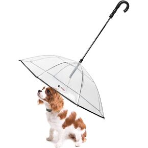 Lesypet Dog Umbrella with Leash for Small Pets, Umbrella for Dogs Fits 20" Back Length Pets