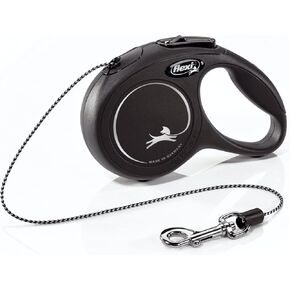 FLEXI New Classic Tape Retractable Dog Leash for Large Dogs Upto 110 lbs. – 26 ft., Black | Tangle Free Pet Walking Leash with One-Handed Brake, Pause, Lock|German Quality Product
