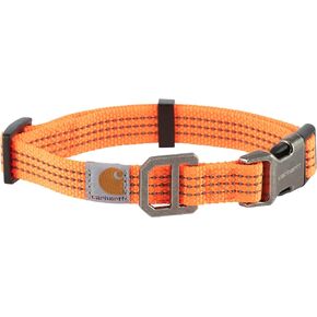 Carhartt Fully Adjustable Nylon Webbing Collars for Dogs, Reflective Stitching for Visibility, Carhartt Brown (Nylon Webbing), Large