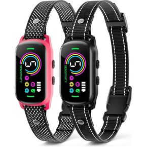 2 Pack Bark Collar, Rechargeable Dog Bark Collar for Large Medium Small Dogs, Smart Training Collar with 5 Adjustable Sensitivity Beep Vibration Harmless Shock, Anti Barking Device for Dogs