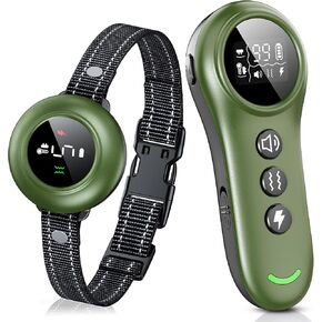 2-in-1 Dog Shock Collar & Dog Bark Collar - Smart Anti Barking Dog Training Collar with 5 Adjustable Sensitivity & 3300FT Remote for All Breeds IP67 Waterproof E-Collar