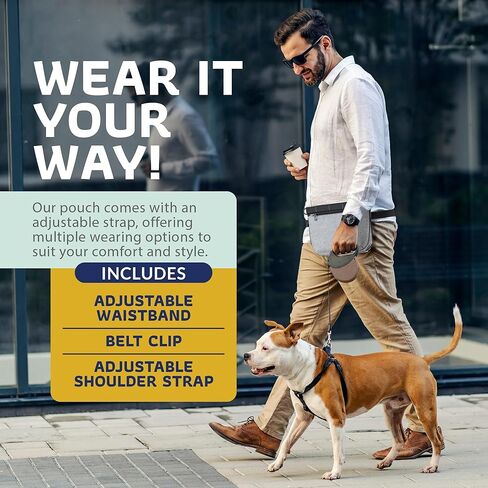 Katziela قابلة للتوسيع للحيوانات الأليفة حقيبة - حقيبة معالجة الكلب الحرة ، إغلاق المغناطيس السريع - حقيبة معالجة الكلب المضادة للانسكاب - أكياس علاج للتدريب على الحيوانات الأليفة ، حزام الكتف القابل للتعديل ومقطع الحزام (أسود) in Kuwait