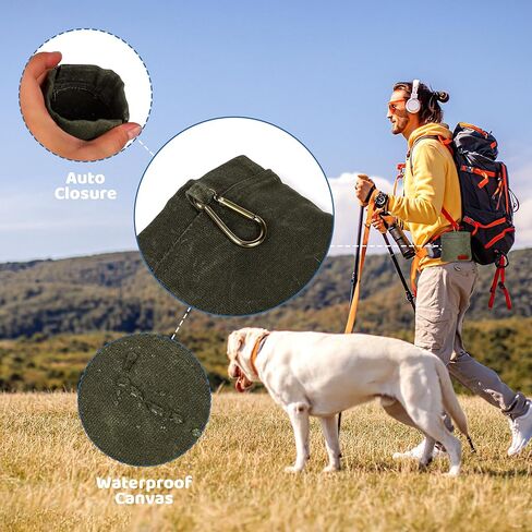 Dog Treat Pouch Training Kit for Keychain, Small Puppy Treat Bag with Clip for Leash on The go, Hands Free Auto Closure Pouches with Dog Clicker and Silent Whistle for Pet Training in Saudi Arabia