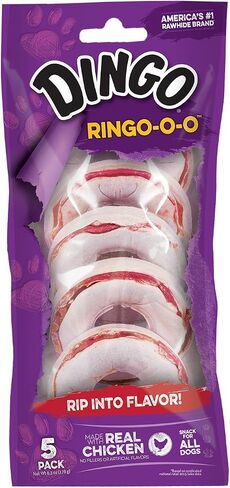 Dingo Ringo-o-o 5 Count, Ring-Shaped, Rawhide Chew For All Dogs in Saudi Arabia