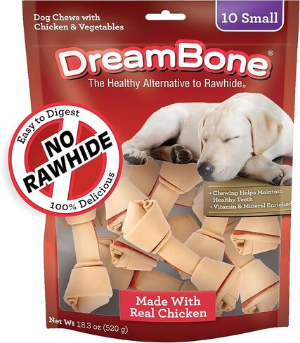DreamBone Vegetable & Chicken Dog Chews, Rawhide Free, Small, 10-Count in Kuwait