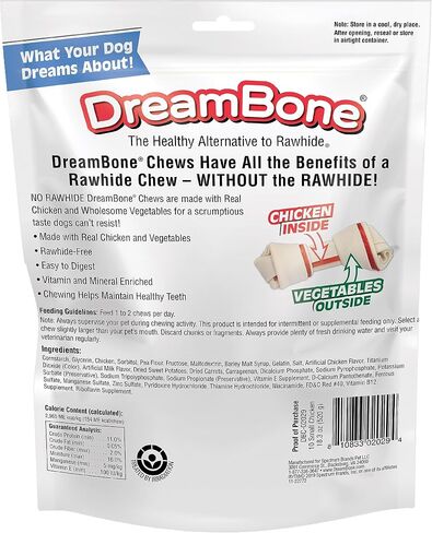 DreamBone Vegetable & Chicken Dog Chews, Rawhide Free, Small, 10-Count in Kuwait