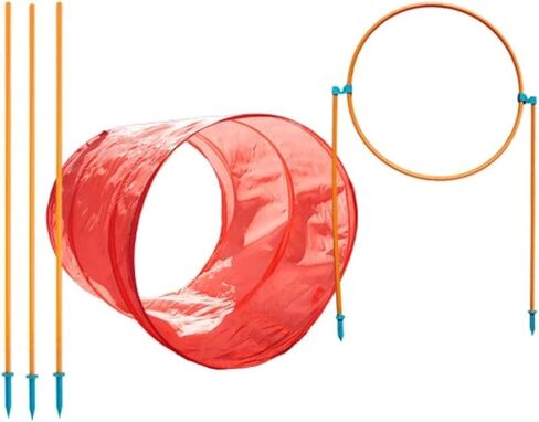 خارج Hound Zip & Zoom Dog Atermility Kit Kit Absing Tunnel Chute Tankment مع حصص معدنية in Kuwait