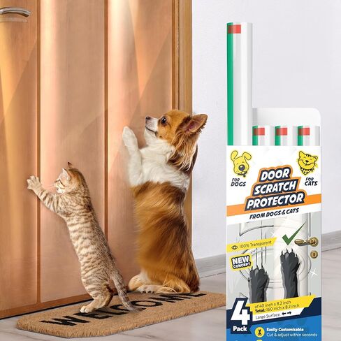 Panther Armor 3 حزمة الباب واقي من خدش الكلب - 3 × 40 "× 8.2" Cat Scratch Door Frame Protector Anti Dog Scratch - Door Guard Clear in Kuwait