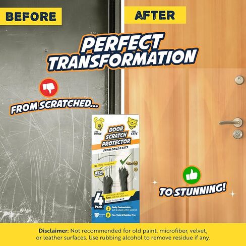 Panther Armor 3 حزمة الباب واقي من خدش الكلب - 3 × 40 "× 8.2" Cat Scratch Door Frame Protector Anti Dog Scratch - Door Guard Clear in Kuwait