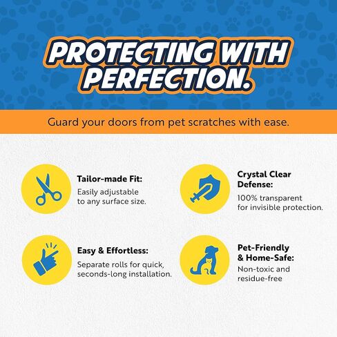 Panther Armor 3 حزمة الباب واقي من خدش الكلب - 3 × 40 "× 8.2" Cat Scratch Door Frame Protector Anti Dog Scratch - Door Guard Clear in Kuwait