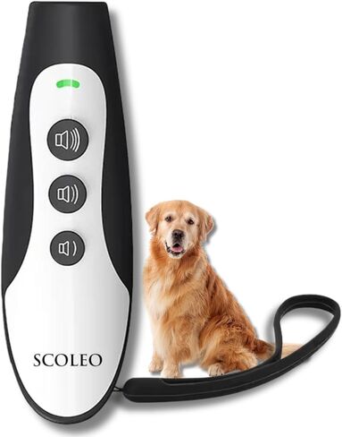 Anti Barking Device for Dogs - Barks No More with ultrasonic Dog bark Deterrent, VF Technology Dog Behavior Correction Device, Triple Modes Dog Trainer Sound (White & Black) in Saudi Arabia