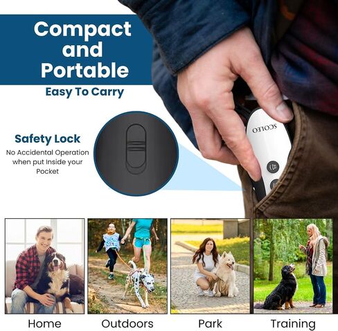 Anti Barking Device for Dogs - Barks No More with ultrasonic Dog bark Deterrent, VF Technology Dog Behavior Correction Device, Triple Modes Dog Trainer Sound (White & Black) in Saudi Arabia