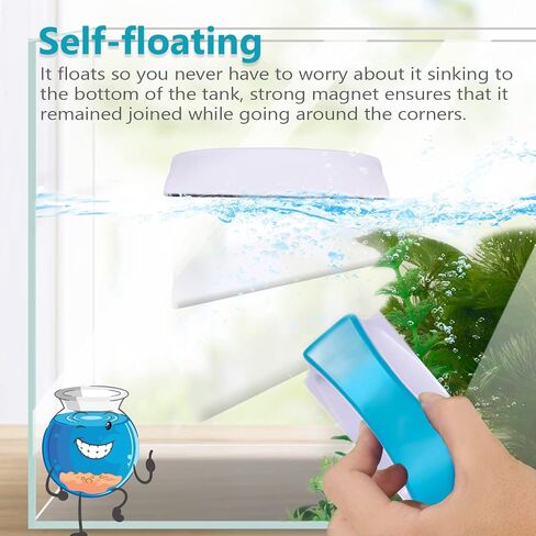 Magnetic Aquarium Fish Tank Glass Algae scrapers Glass Cleaner Scrubber Clean Brush [Floating,Scratch-Free,Non-Slip,magnetizing] S in Kuwait