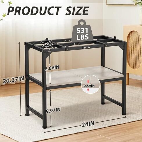 10-20 Gallon Fish Tank Stand, Metal Aquarium Stand with Adjustable Non-Slip Foot and Wooden Shelf, Reptile Tank Stand Easy to Assemble for Home Office, Firm and Steady(Tank not Included) in Saudi Arabia