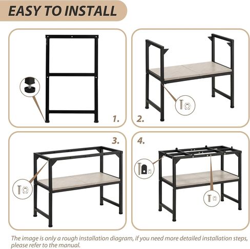 10-20 Gallon Fish Tank Stand, Metal Aquarium Stand with Adjustable Non-Slip Foot and Wooden Shelf, Reptile Tank Stand Easy to Assemble for Home Office, Firm and Steady(Tank not Included) in Saudi Arabia