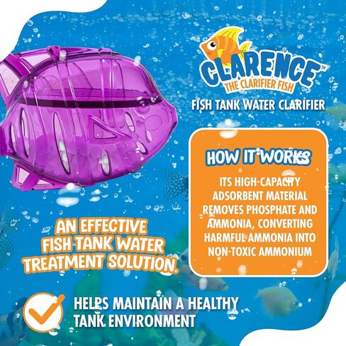 Aquarium Water Clarifier | Clear Cloudy Fish Tank Water Treatment, Safe for Freshwater & Saltwater Fish and Plants - Purple, 1 Pack in Saudi Arabia