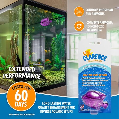 Aquarium Water Clarifier | Clear Cloudy Fish Tank Water Treatment, Safe for Freshwater & Saltwater Fish and Plants - Purple, 1 Pack in Saudi Arabia
