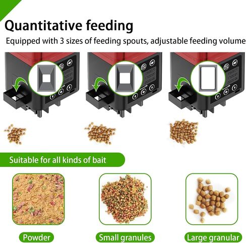 Automatic Fish Feeder for Aquarium, 320ML LCD Display Fish Feeder Automatic Dispenser Moisture-Proof Fish Food Vacation Feeder Automatic Turtle Feeder with Timer for for Pellets Flakes Strips (Black) in Saudi Arabia