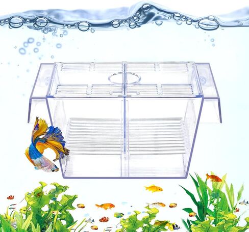 Fish Breeding Box Aquarium Holding Tank Transparent Fish Isolation Box Acclimation Hatchery Incubator Breeder Box for Baby Fish Betta Shrimp Clownfish Guppy in Saudi Arabia