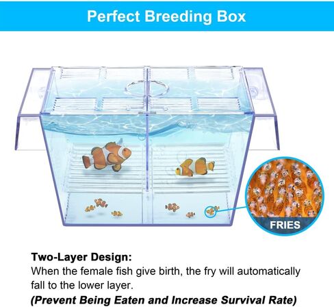 Fish Breeding Box Aquarium Holding Tank Transparent Fish Isolation Box Acclimation Hatchery Incubator Breeder Box for Baby Fish Betta Shrimp Clownfish Guppy in Saudi Arabia