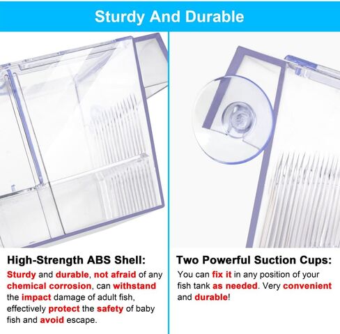 Fish Breeding Box Aquarium Holding Tank Transparent Fish Isolation Box Acclimation Hatchery Incubator Breeder Box for Baby Fish Betta Shrimp Clownfish Guppy in Saudi Arabia