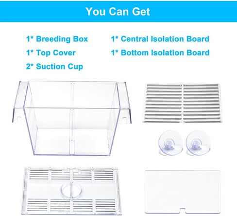 Fish Breeding Box Aquarium Holding Tank Transparent Fish Isolation Box Acclimation Hatchery Incubator Breeder Box for Baby Fish Betta Shrimp Clownfish Guppy in Saudi Arabia