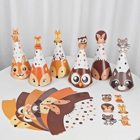 11PCS Birthday Party Cone Hats set Pom Poms 9 birthday cone hats and 2 happy birthday crowns hats for kids adults party hats Birthday Holiday Pet Family Party Deco Props in Saudi Arabia
