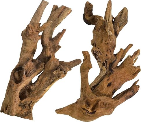 kathson Natural Aquarium Driftwood Decoration Branches Reptiles Terrarium Ornament Wood Fish Tank Habitat Decor Assorted Sizes Wood 2 PCS in Saudi Arabia